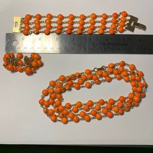 vintage enamel jewelry set